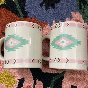 Meiwa Table Art Retro Southwestern Aztec Boho Mugs